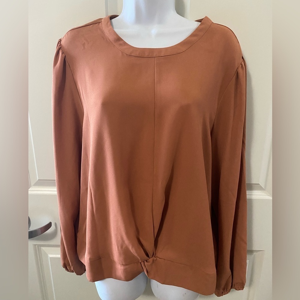 Nine West Elegant Tan Women's Twist Front Top